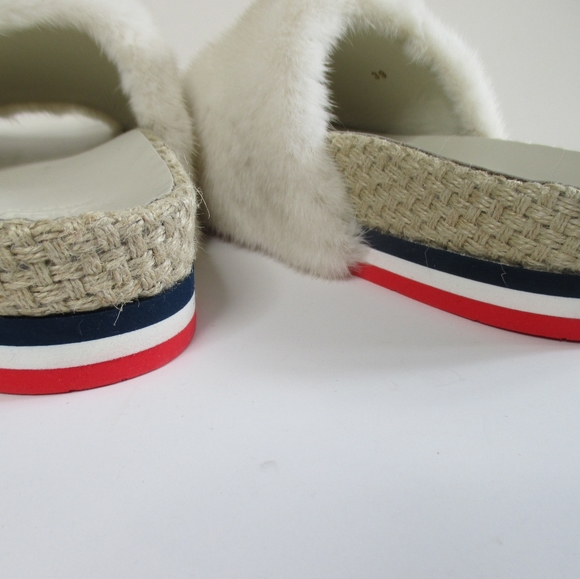 MONCLER Evelyn fur sandal slide size 39 NIB RARE - Picture 10 of 11